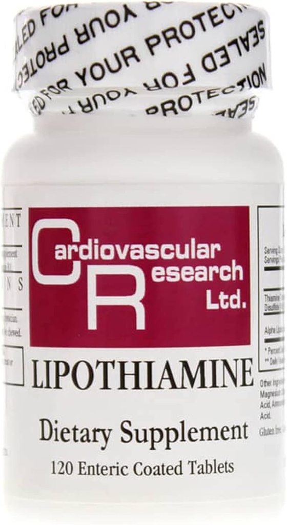 Cardiovascular Research Lipothiamine B Suplemento 120 Tabletas - Vitamina B1 Ahora con ácido lipoico alfa - 1 X 120 Conde