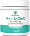 Max-LyZinC tóxico L-Lysine 1100 mg + Zinc 6 mg + Vitamina C 100 mg - 3-en-1 Suplemento para mantener el azúcar en la sangre Ya en el rango saludable - One-Scoop-Per Day Powder