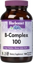 Complejo Bluebonnet Nutrition B, Espectrum completo completo, Vitamina B6, B12, Biotina, Folate, Vegan, Vegetariano, Gluten, Soy &amp; Milk Gratis, Kosher, 100 Cuenta