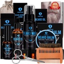 Beard Kit de baño,Beard Kit con aceite de barba,Beard Growth Serum,Beard Wash, Beard Balm,Beard Brush, Beard Comb, Beard &amp; Mustache Tijeras Crecimiento de barba Kit Regalos únicos para hombres