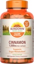Cápsulas de canela, apoyo metabolismo de azúcar, no GMO, libre de gluten, lácteos, sabores artificiales, 1000 mg, 200 cápsulas