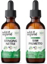 Wild &amp; Organic Sting Nettle Root Tincture 2 fl oz &amp; Saw Palmetto Tincture 2 fl oz