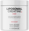 Codeage Liposomal Creatine Powder Suplemento, Pure Creatine Monohydrate 5000mg, Pre Workout &amp; Post Workouts - Cretina Desarrollada, Polvo Micronizado Creatina - Creatinina para Deportes - 30 Servings