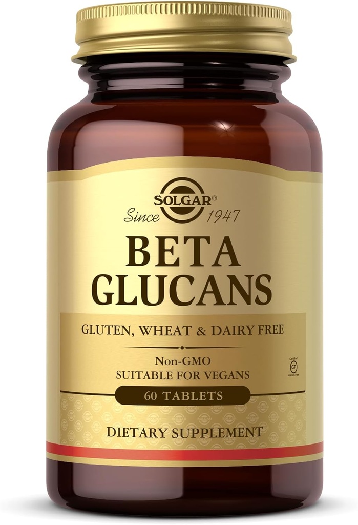 Solgar Beta Glucans - 60 Tablets - No GMO, Vegan, Gluten &amp; Dairy Gratis - 60 Servings