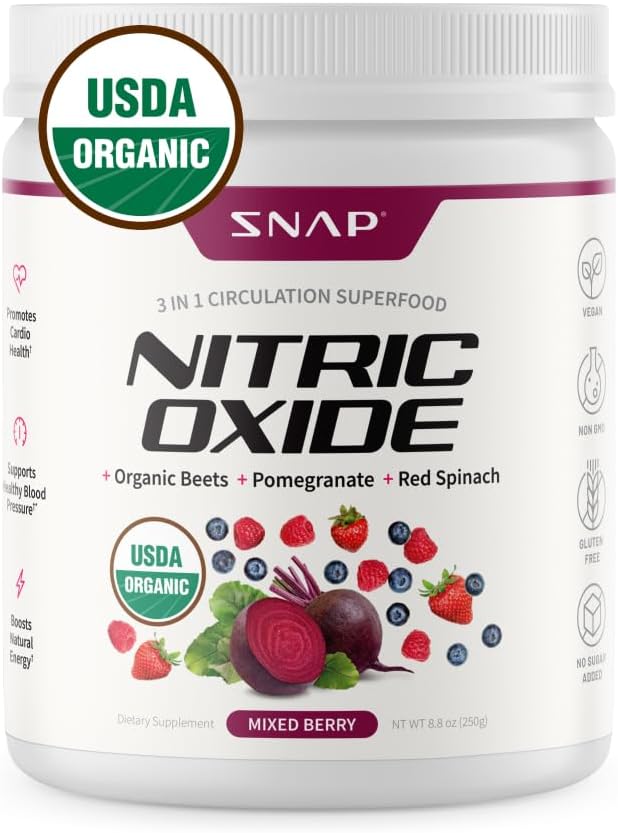 Beet Root Powder orgánico USDA, Suplemento de óxido nítrico de 3 en-1, Apoyo a la presión sanguínea saludable y la circulación sanguínea, 250g (Berry mixto)