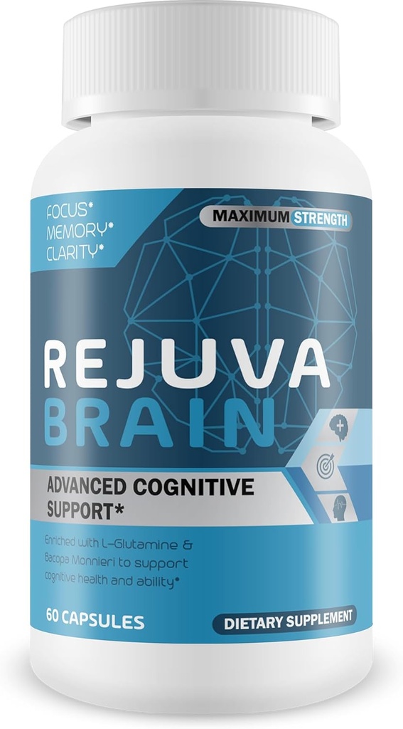 Rejuva Brain- Advanced Cognitive Support- Enriched w/L-Glutamine " Bacopa Monnieri to Support Cognitive Health and Ability