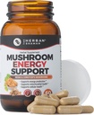 Mushroom Suplemento de energía Apoyo a la energía Silencioso orgánico Mushroom Herbal Capsules con Reishi, Ginkgo, Rhodiola, Maca, China Ginseng, CoQ10 + Más (60 cápsulas)