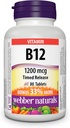 Webber Naturals Vitamina B12 Timed Release 1200mg 80 Tablets