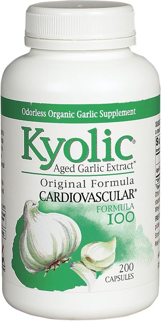Extracto de ajo envejecido Kyolic Cardiovascular Health Fórmula 100, 200 Cápsula (Pack of 1)