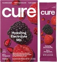Cure Hydration ¦ Plant-Based Electrolyte Drink Mix ← No Añadido Sugar ← Dehydration Relief Powder Hecho con Coconut Water ← Non-GMO ← Vegan tención Caja de 8 Packets - Pomegranada de Berry