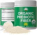 Fibra Prebiótica Orgánica 3 en-1 Polvo Vegano para Gut Health. USDA Organic Raw Whole Food Plant Based Prebiotics Digestive Supplement with Organic Inulin (Jerusalem Artichoke), Acacia Fibers, SunFiber