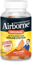 Airborne Vitamin C 750mg (per Serving) Zesty Orange Flavored Gummies (42 Count in a Bottle), Gluten-Free Immune Support Supplement with Vitamins A C E, Selenium, Echinacea, Ginger, Antioxidant