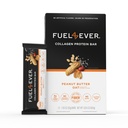 Combustible 4 Bares Proteínas de Collagen TENIDO 14G Proteína, Gluten Gratis, Dairy Free, No Stevia o Ingredientes Artificiales Añadidos, Endulzado con Miel Silencioso de mantequilla de maní (Box of 12)