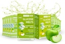 Glucose SOS Melts Hecho con Dextrose Powder Natural Fruit Puree Azúcar, Tapas de Glucose, Suplemento Deportivo, Tablas de Actuación rápida con 10 Servimientos individuales de 15g de manzana verde