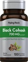 Piping Rock Negro Cohosh Root Extract  700 mg ← 100 Capsules TEN Concentrado Silencio No GMO, Gluten Suplemento gratuito