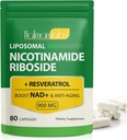 Suplemento NAD - Liposomal Nicotinamide Riboside 900mg, Resveratrol, Quercetin - Suplemento NAD de alta pureza para la energía, la salud celular de apoyo, la resistencia y el envejecimiento saludable - Ultra Strength 80 cápsulas