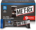 MET-Rx Big 100 Protein Bar, Meal Replacement Bar, 32G Protein, Super Cookie Crunch, 9 Bars (Pack of 1)