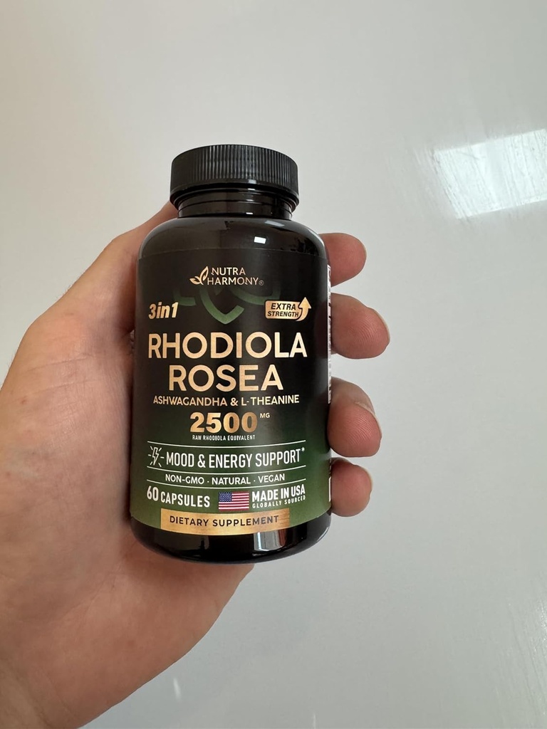 NUTRAHARMONY Rhodiola Rosea Suplemento - 2 Month Supply, 60 cápsulas