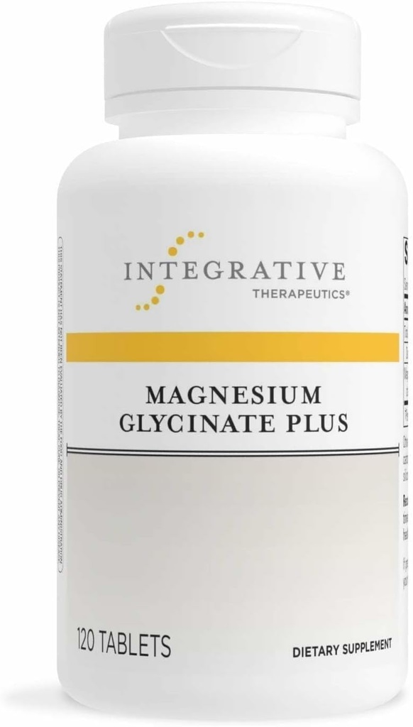 Terapéutica Integrativa Magnesium Glycinate Plus - Función cerebral Suplemento de apoyo para adultos* - Soportes Función cardíaca y muscular* - sin lácteos &amp; sin gluten - 120 Conde (60 Servimientos)
