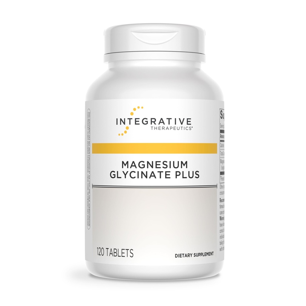 Terapéutica Integrativa Magnesium Glycinate Plus - Función cerebral Suplemento de apoyo para adultos* - Soportes Función cardíaca y muscular* - sin lácteos &amp; sin gluten - 120 Conde (60 Servimientos)
