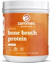 Zammex Pure Grass Fed Beef Bone Broth Protein Powder,20g Protein, Hidrolyzed Collagen Supplement for Healthy Skin,Nails,Hair,Joints, Non-GMO,Gluten Free,Paleo & Keto Friendly, Great in Soup