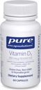 Encapsulaciones puras Vitamina D3 250 mcg (10.000 UI) - Suplemento de Bono de Apoyo, Conjunto, Breast, Corazón, Colon &amp; Immune Health - con Vitamina Premium D - 60 cápsulas