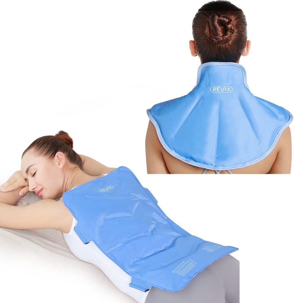 REVIX Full Back Ice Pack for Injuries and Ice Pack for Neck and Shoulders Bundle