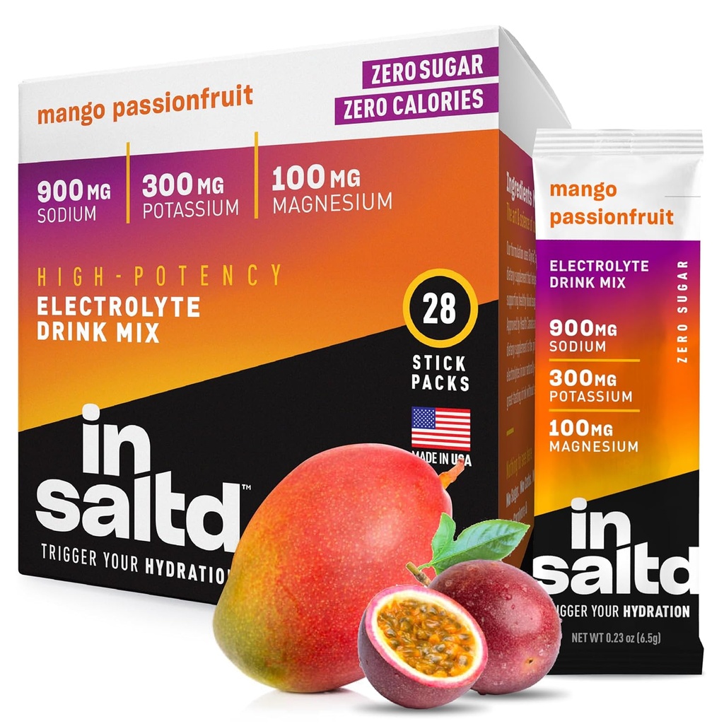 INSALTDTM Sugar Free Electrolytes Powder Packets with No Stevia Aftertaste ← High-Potency Hydration Packets