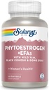 SOLARAY PhytoEstrgen Plus EFAs Menopause Support ¦ Wild Yam, Black Cohosh, Evening Primrose " Borage ⋅ 60ct, 30 Serv.