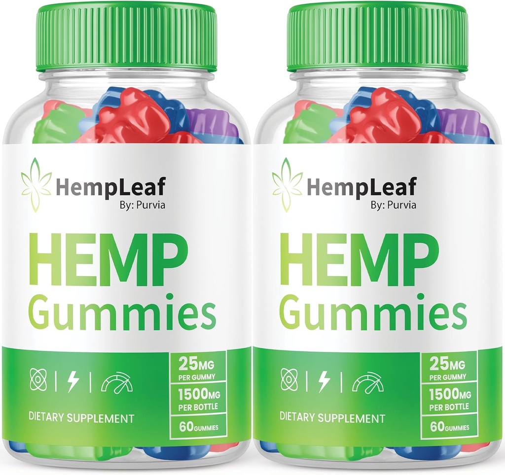 (2 Pack) Hemp Leaf Gummies - Fórmula Oficial - Hemp Leaf Gummies with Hemp Extract, Advanced Strength Zen Performance Hemp Blend, Zen Boost Hemp Gummies Maximum Strength, Zen Gummies (120 Gummies)