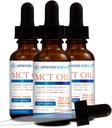 Aceite MCT de Science® Aprobado - Triglicéride de Cadena Media Pura (MCT) Aceite derivado de coco con ácido caprílico (C8) y ácido Capric (C10) - Vegan, 60 ml - Pack de 3