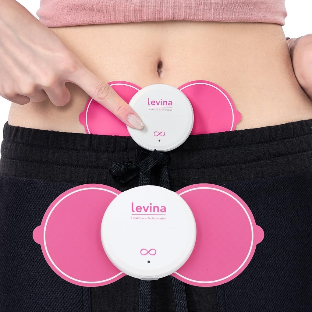 Levina Menstrual Period Relief Device - Wireless TENS Unit and Biocompatible Electrode Pads, Recargable, Conexión Magnética, Instant Cramp & PMS Relief, and Drug-Free, FSA HSA Eligible (RS-38)