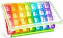 Fullicon Weekly Pill Organizer 4 Times a Day, Pill Box 7 Day for Travel, Moisture-Proof Daily Pill Box Organizer, Large Pill Case for Medicine, Vitamin, Fish Oil, and Supplement (Clear and Green)
