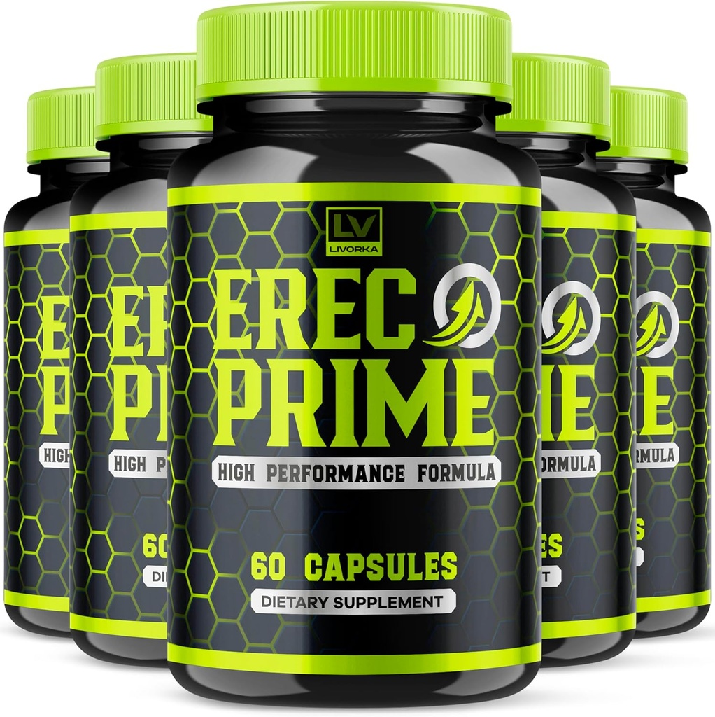 (5 Pack) ErecPrime Capsules, ErecPrime Advanced Support Formula Pills (300 cápsulas)