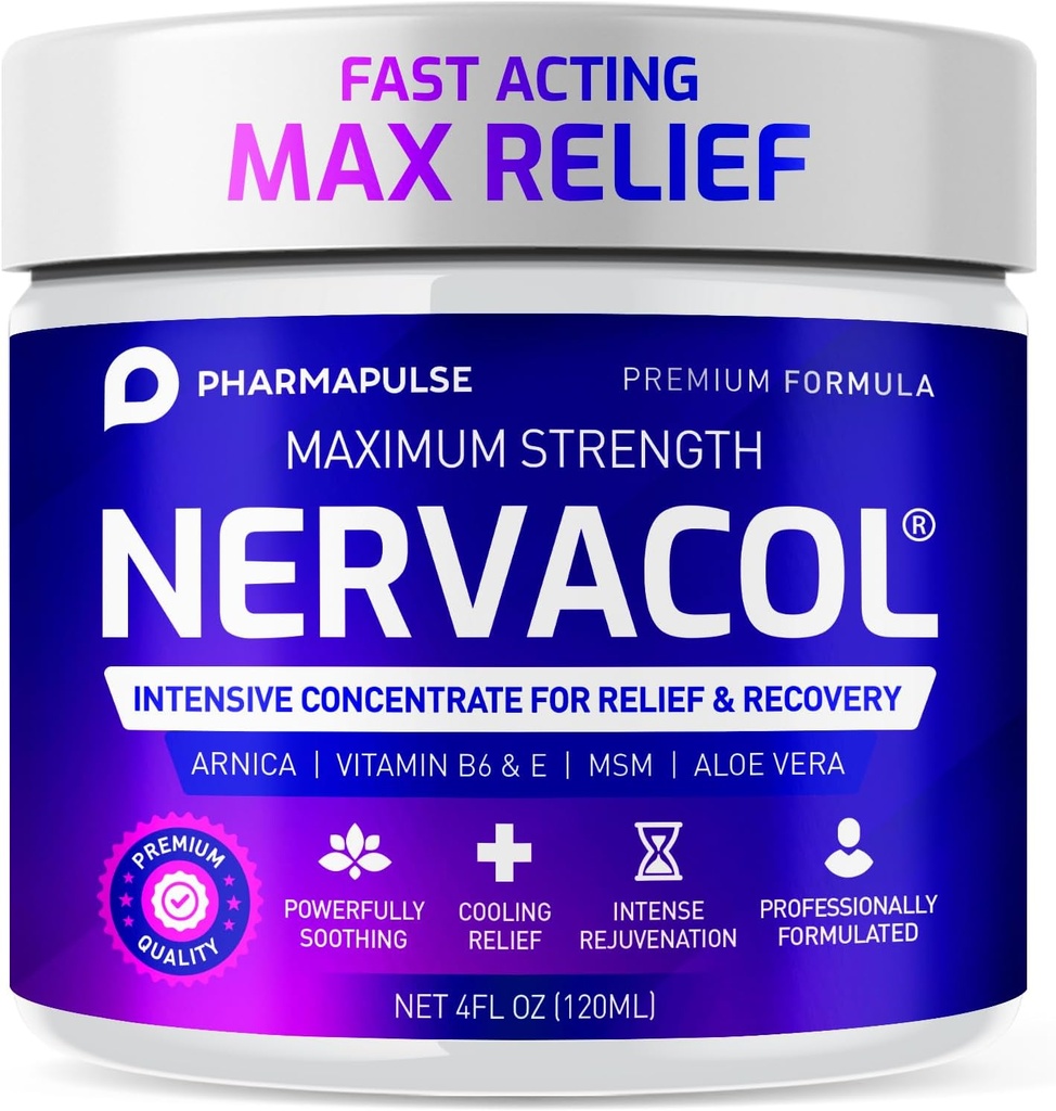 Neuropatía farmacéutica Terapia nerviosa &amp; Crema de alivio - Crema de alivio de fuerza máxima para el pie, las manos, las piernas, los dedos Incluye ácido lipoico alfa, Arnica, Vitamina B6, Aloe Vera, MSM - Efectiva calma 4oz