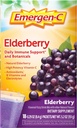 Emergen-C Elderberry Fizzy Drink Mix, Elderberry Immune Support, Natural Flavors, Con alta potencia Vitamina C, 18 Cuenta