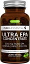 Igennus Ultra Pure Omega-3 EPA 500mg, IFOS altamente concentrado aceite de pescado silvestre certificado, forma de triglicéridos rTG avanzado, no GMO, 90 pequeños Softgels