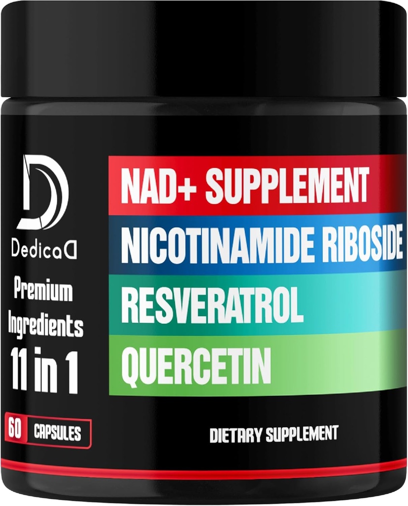 11in1 NAD Suplemento con Nicotinamide Riboside, Quercetin, Resveratrol y 8 Más - 2 Month Supply