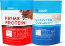 Equip Foods Prime Protein Powder Chocolate " Grass Fed Collagen Powder Unflavored