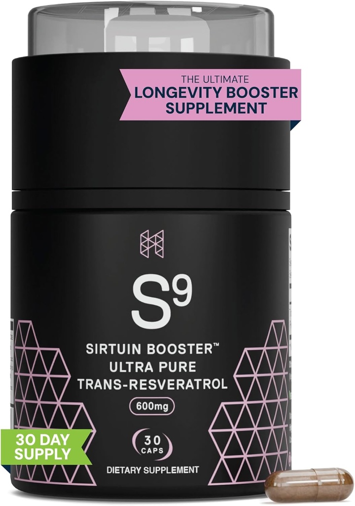 HPN Nutraceuticals SIRTUIN, 98% Ultra Pure Trans-Resveratrol Extract, Sirtuin Activator, 600 mg de 98% Trans-Resveratrol Extract, 30 Capsules