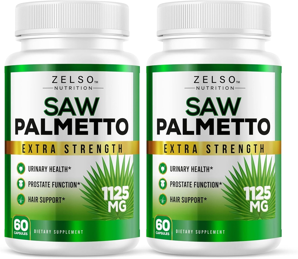 (2 Pack) Saw Palmetto Prostate Supplement for Men, 3-in-1 Ventajas, DHT Blocker Hair Growth and Beta Blocker, Urinary Health, Prostate Function Support, 2 Month Supply
