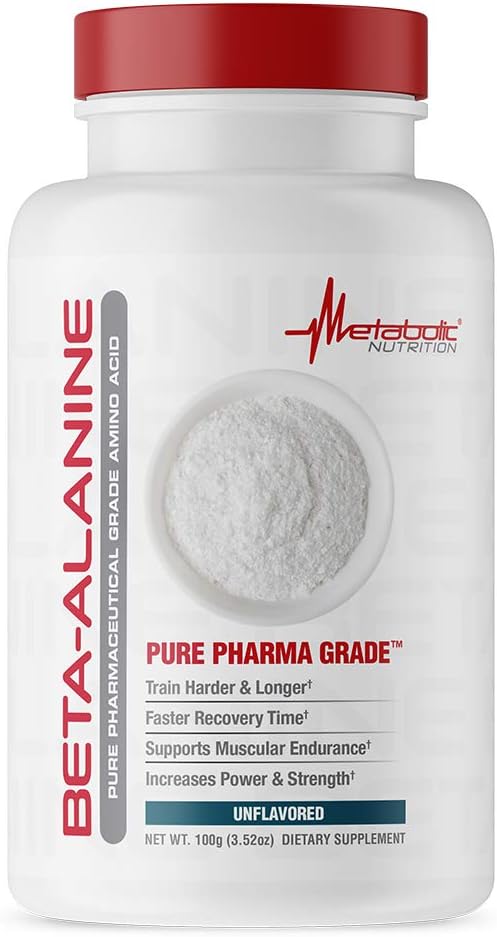 Nutrición metabólica Beta Alanine, 100 gramos, Polvo