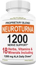 Suplemento de soporte de neuropatía con 1200 mg Ácido Lipoico Alfa Puro - Fórmula de Nerve Máxima Fuerza para Fortificar Nerves en Fingers, Manos, Dedos, & Pie - Mejor Alivio Natural Nerve - 180 cápsulas