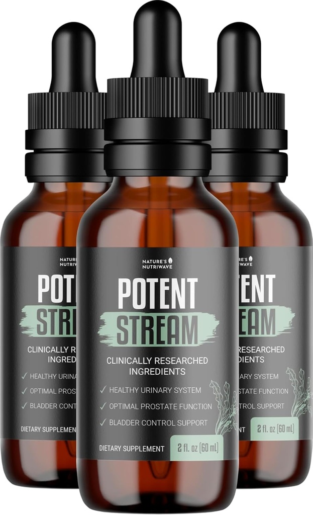 PotentStream Drops - Original Fórmula, Suplemento Líquido Natural con Extractos de Planta TENIDO 100% Natural, Hecho en EE.UU., 3 Mes de Suministro