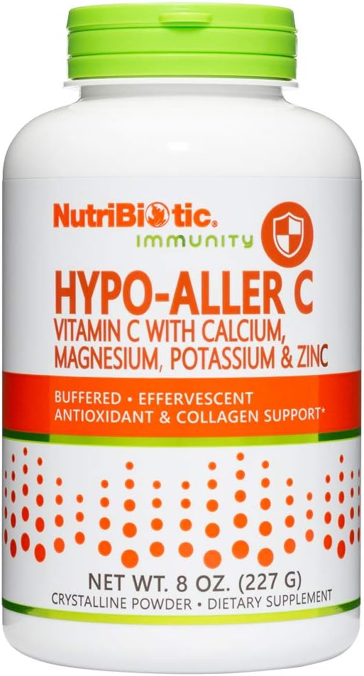 NutriBiotic Hypo-Aller C Powder Vitamin C and Minerals for Antioxidant & Collagen Support  1300 mg Vitamina C per serving  8 once peru Buffered and Easy on the Stomach peru L-Ascorbic Acid with calcio, magnesium, zinc, and potassium TENEDA TENCIÓN PUEDIDO TERMINISTA