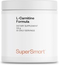 Supersmart - L-Carnitine Fórmula (Natural Lemon Flavor) - 2-en-1 con Acetyl L-Carnitine & L-Carnitine Tartrate Powder - Amino Acids Complex Supplement TEN Non-GMO & Gluten Free - 105 g