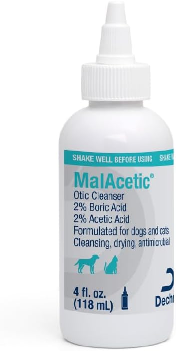 Dechra Malacetic Otic Cleanser para perros y gatos, 4 fl oz