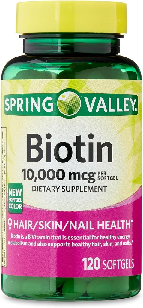 IKJ Biotin Hair/Skin/Nails Health Dietary Supplement Softgels, 10,000 mcg, 120 Count