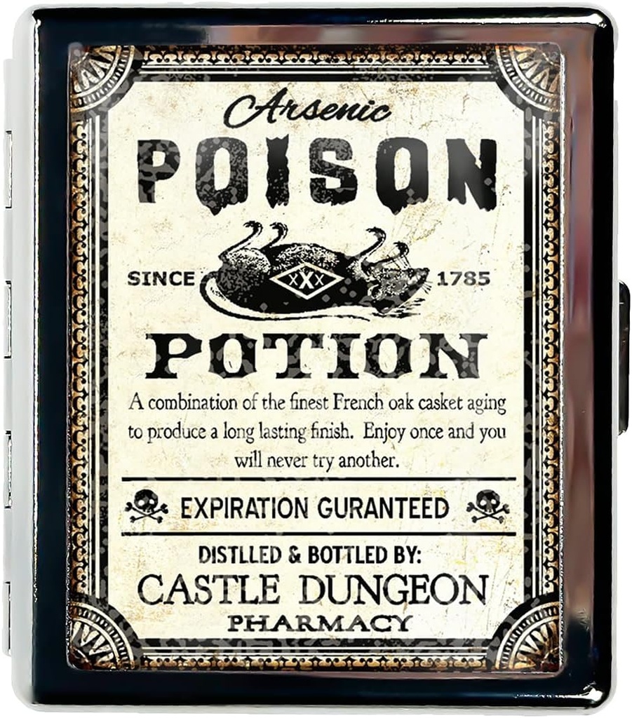 Pill Organizer Caja de Pill Pequeña para Esenciales de Purse 7 Días Cute Pill Box con Mirror Caja de Pill Portable para Pocket o Purse Pill Containe Travel Gifts (Poison Pinot Noir)