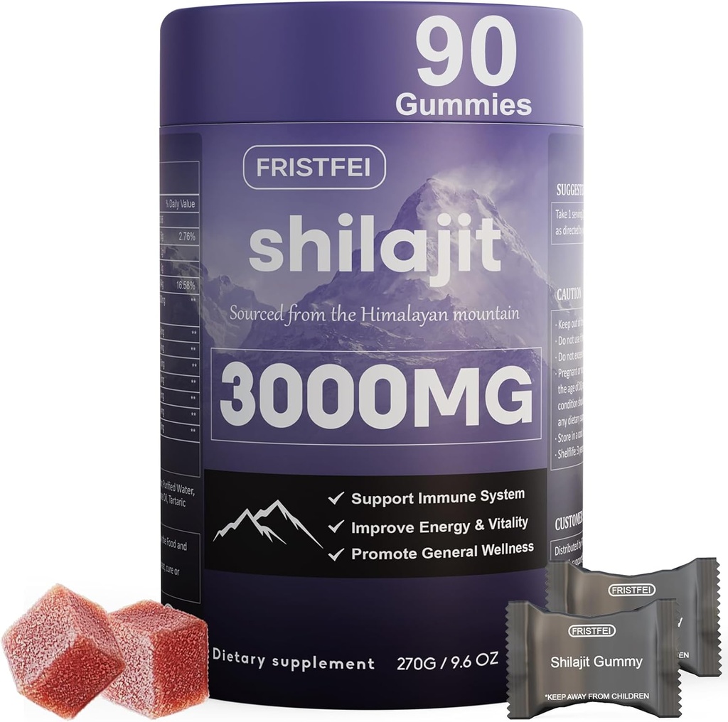 Pure Himalayan Shilajit Gummies for Men &amp; Women - 100% Natural & Organic TEN 85+ Trace Minerals " Fulvic Acid TEN 90 Conde Silencio Individualmente Envasado
